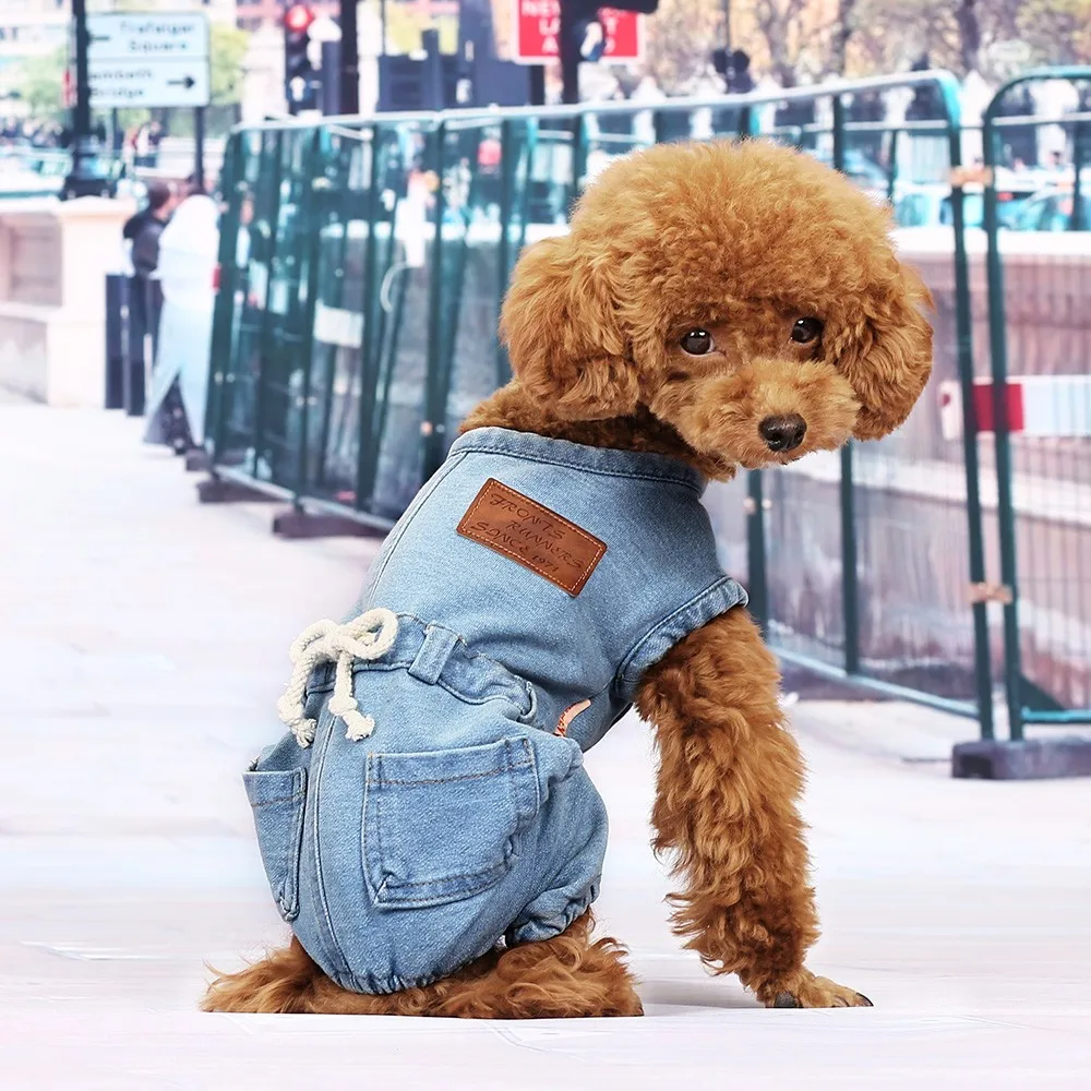Handsome Cowboy Dress Small Dog Shih Tzu Dog Jeans Clothes Buy Shih