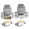 1 Set Of DB9 Male Female Serial Connector + Simple Metal Shell Welding Type Connector 9pin Plug Socket Adapter