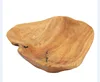 Arts and Crafts Tableware Hand Carved Wooden Root Extra Large Flat Cut Bowl