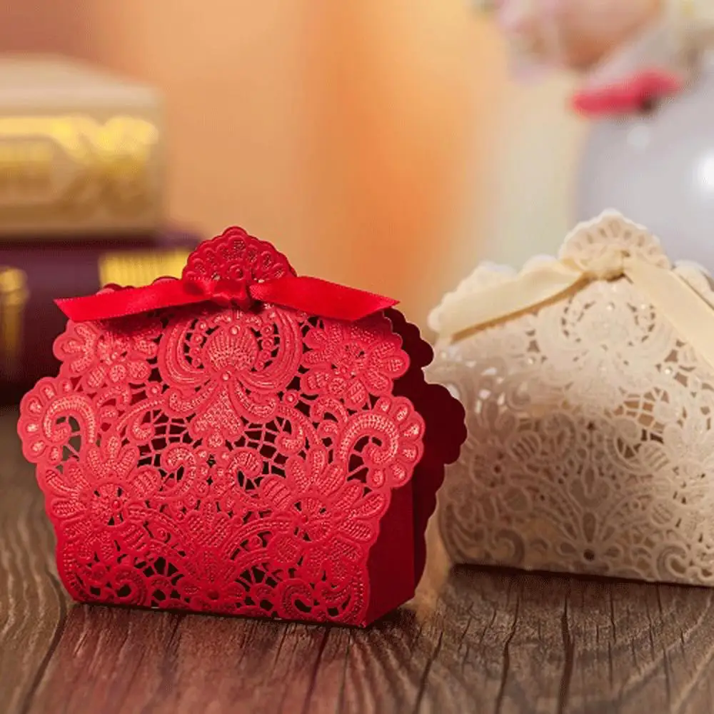 Wholesale Elegant Laser Cut Handmade Red Wedding Favor Boxes Buy