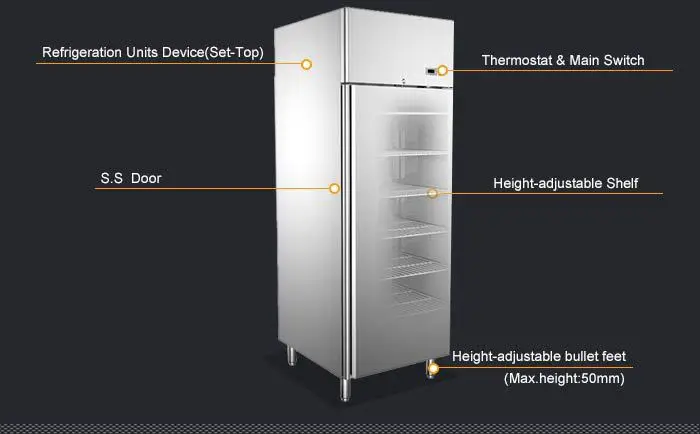 580 Liter Vertical Stainless Steel Door Deep Freezer Price/Quiet Upright Freezer/Large Deep Freezers
