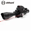 Ohhunt 4-12X50 Combo Red & Green Illuminated Reticle Range finding Crossbow with Red Laser rifle scope