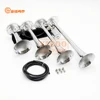 Mental Silver Chromed Three Pipes Electric Horn Speaker Musical Air Horn Truck Train Horn 24v