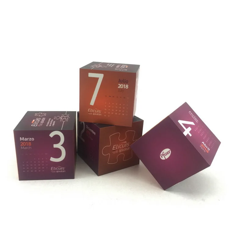 Promotional Plastic Magic Puzzle Desk Cube Calendar Cube With