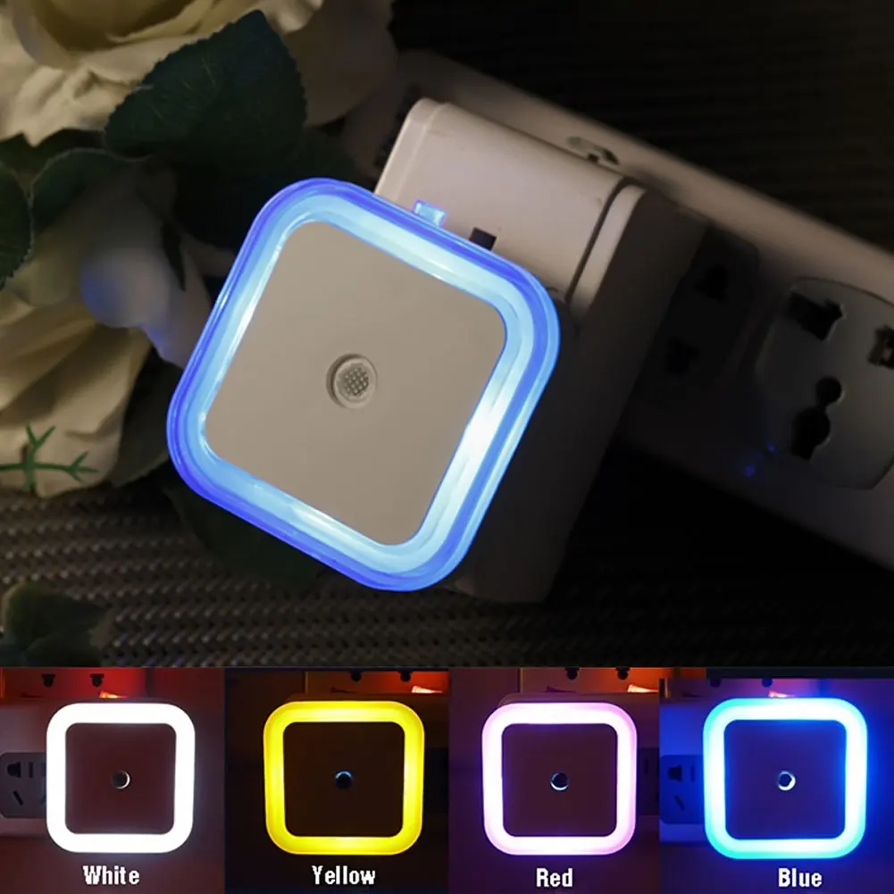 LED Night Light EU Plug Energy Saving Sensor Control Kids Baby Safety Room Gift 