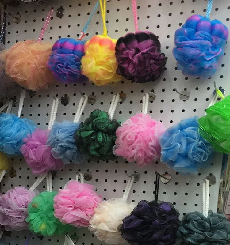 Colorful Flower Shape Pe Mesh Bath Shower Sponge Buy Shower Sponge