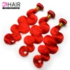 Wholesale Grade 7A virgin 3 bundles red brazilian hair weave