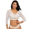 Sparkling White Scalloped Shaping Crop Top Long Sexy Crop Top Women Clothing