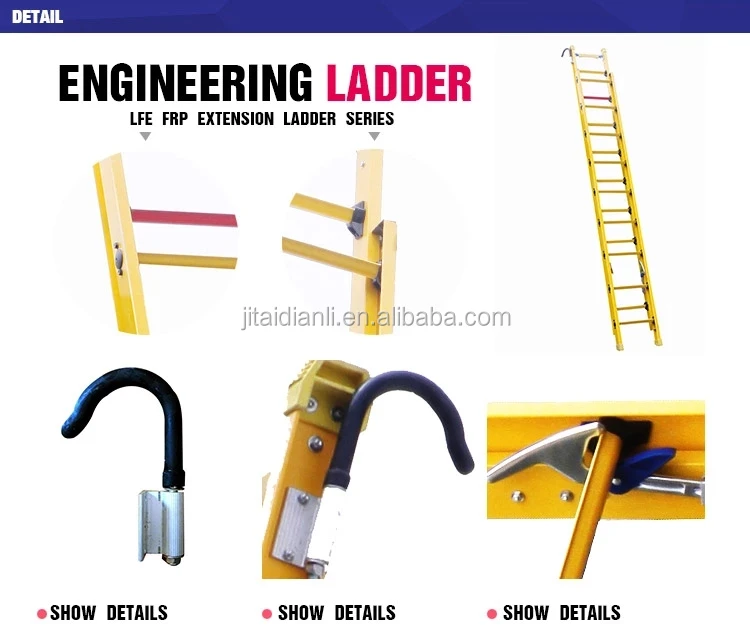 High Strength Fiber Glass Wood Telescopic Insulated Ladder| Alibaba.com
