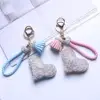 Fashion simple colorful rhinestone keychain with tassel heart shape rhinestone keychain
