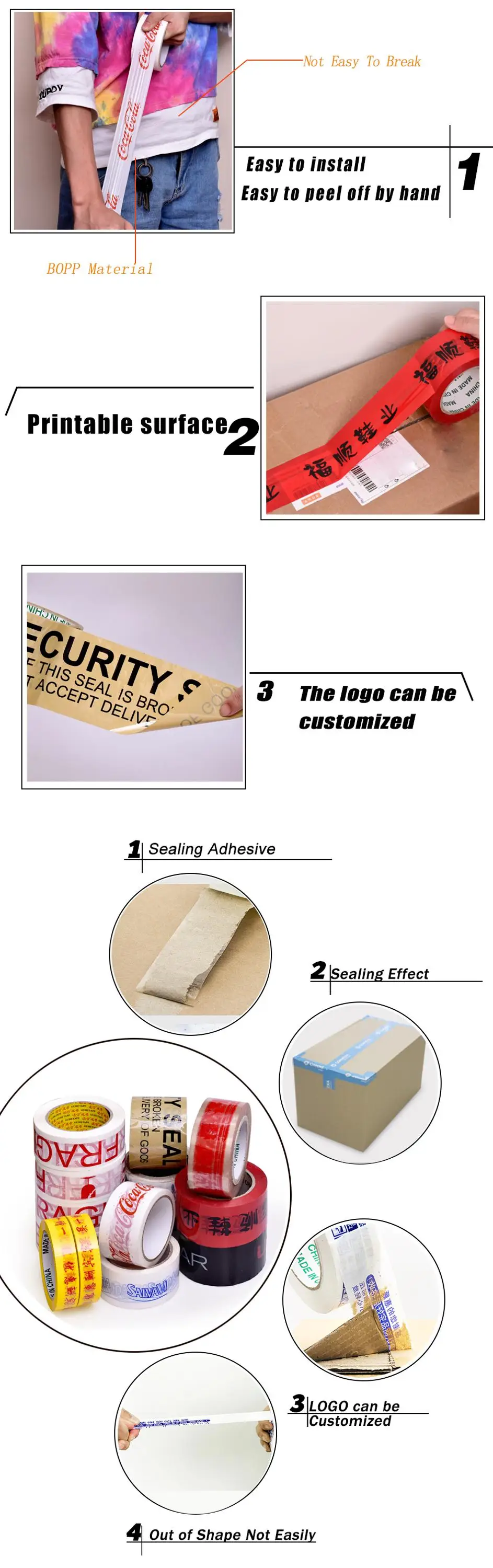 Package Tape Packing Tape Transparent Custom Opp Bopp Adhesive Acrylic