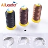 Good 1 Roll Black/Dark Brown/Light Brown Weaving Threads For Machine Weft Hair Extension, Wig Making Tools Curved Sewing Needles