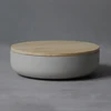 Food safe concrete colorful serving bowls with wood lids