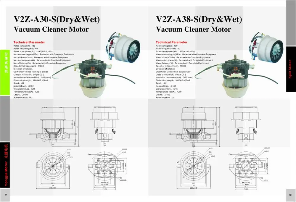 single phase induction motors in high speed vacuum cleaner