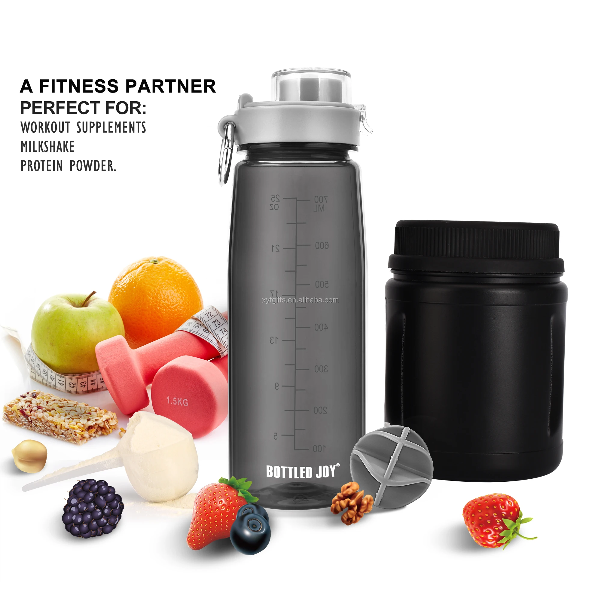 800ml 27oz Bottled Joy Joy Shaker Big Volume Water Shaker Bottle With