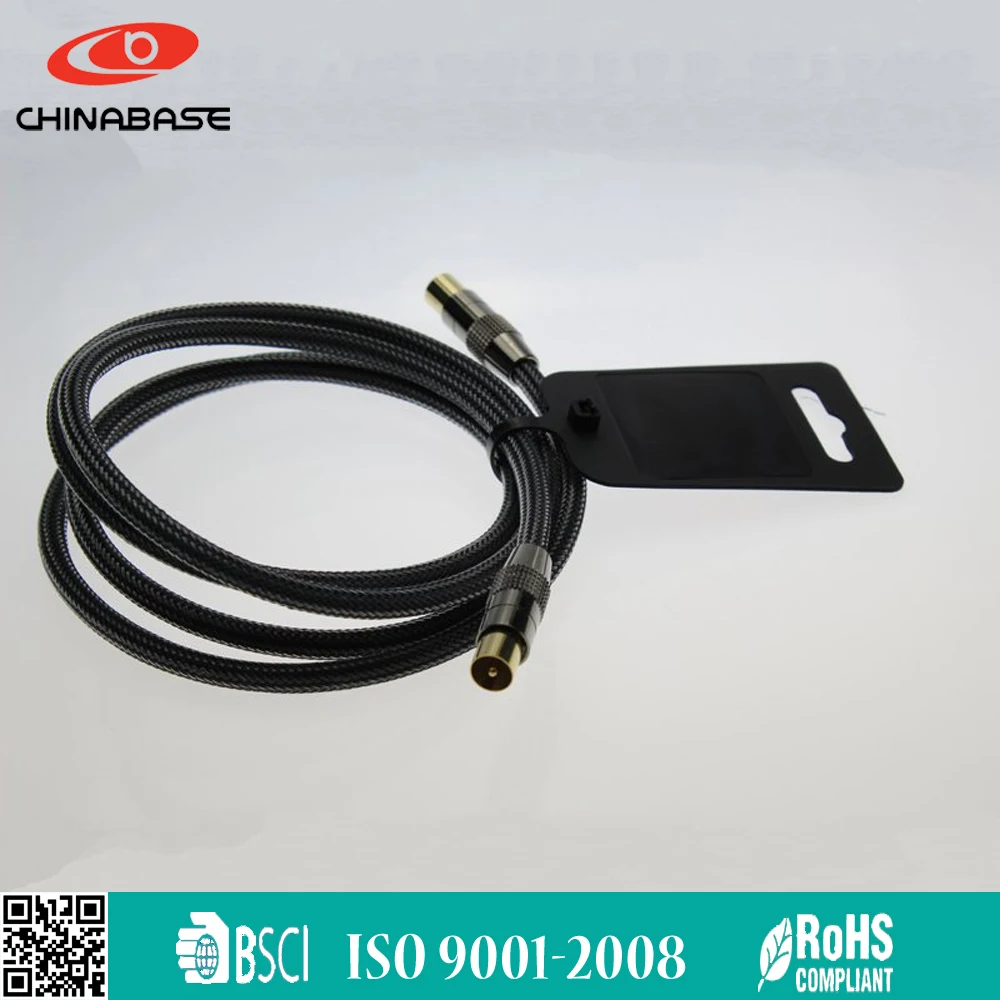 Femelle 10m couleur noir Câble Cordon coaxial Antenne TV Mâle