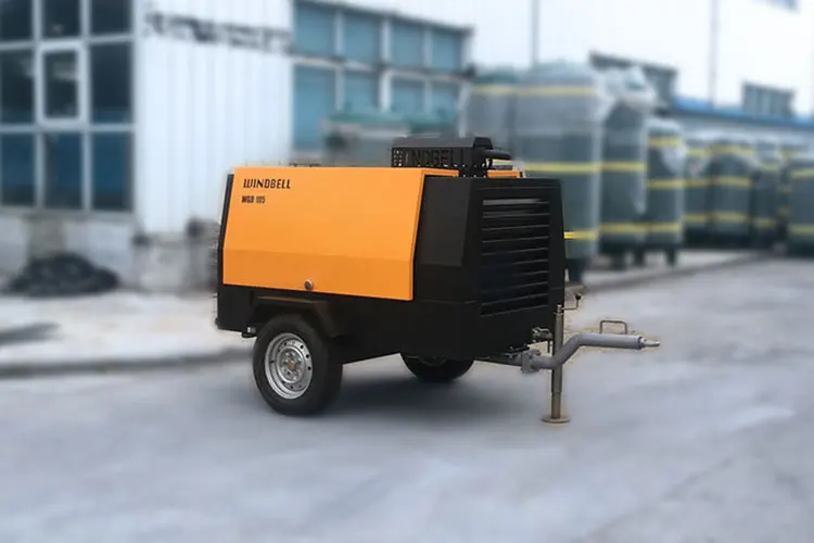 185cfm Diesel Engine Driven Screw Portable Air Compressor Machine For Mining