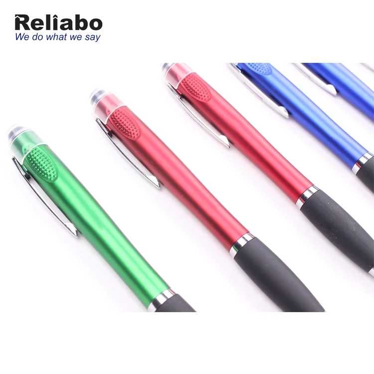 OEM Led Light up Gift Soft Touch Screen Pen Custom logo Stylus Promotion Ballpoint Pen