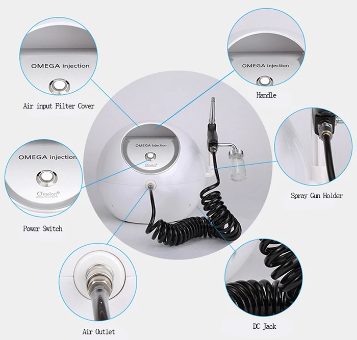 Home Use Oxygen Facial Equipment Omega Oxygen Injection Beauty Machine for sale