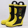 EN CE approved fireman rubber safety boots with steel sole protection