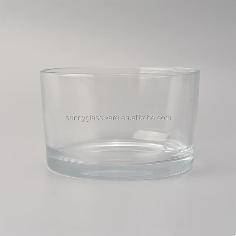 15 OZ clear glass candle containers with 3 wicks