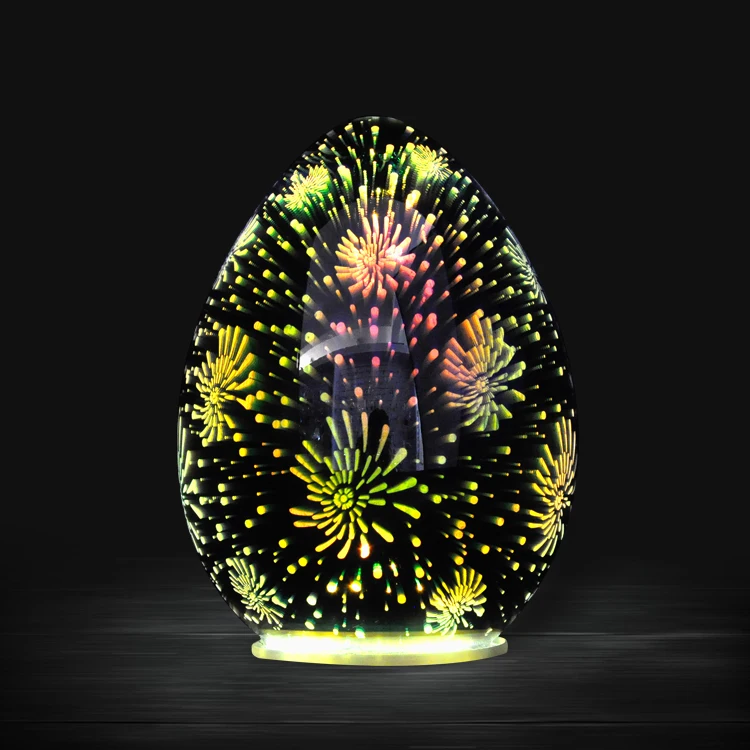 Wholesale Custom Large Decorative Led Lighted 3d Glass Easter Eggs