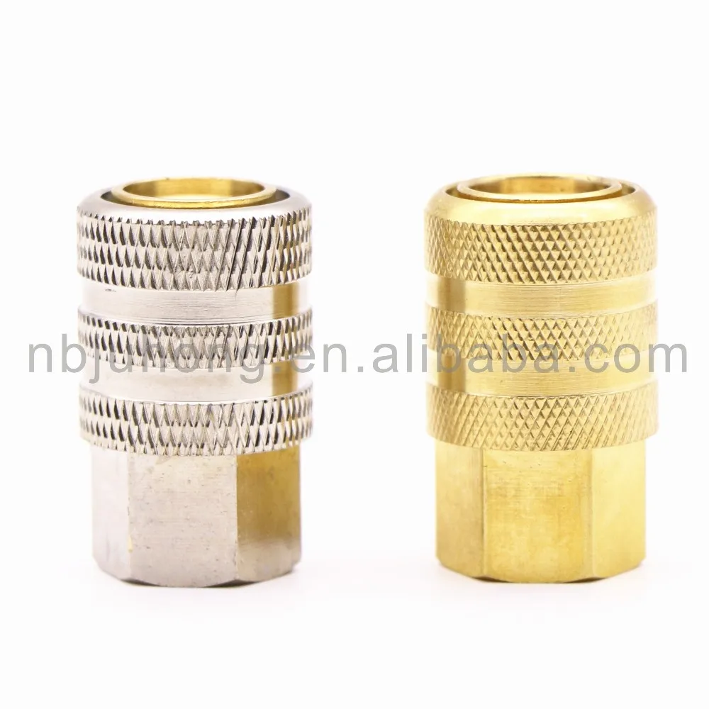Brass Air Chuck Clipon Quick Coupler Brass Stem 1/4" Npt Open / Closed End Nickle Plated Or