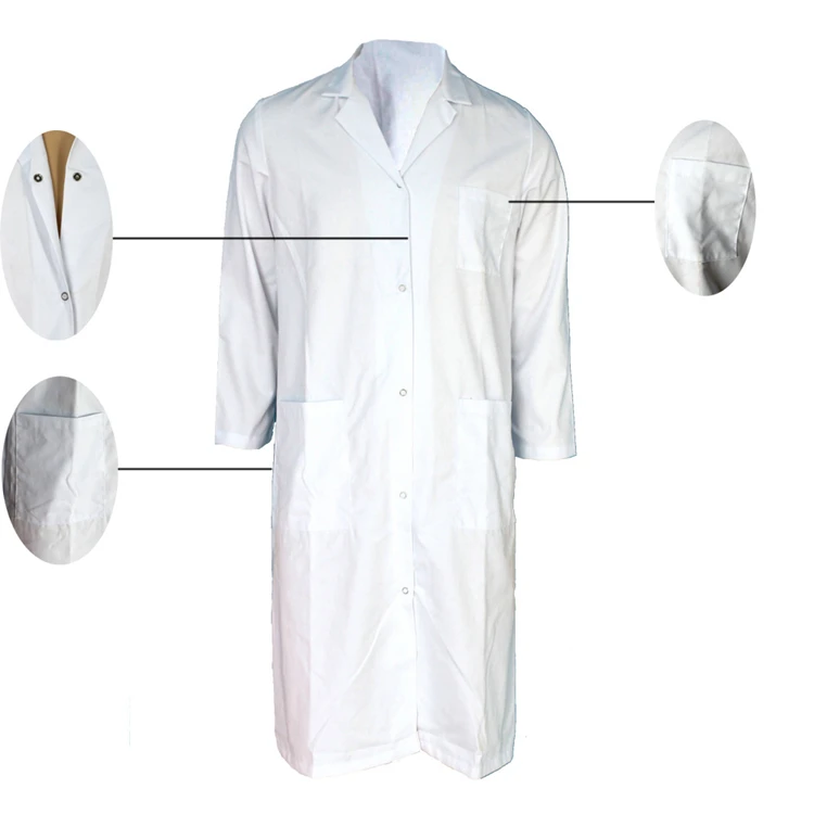Cotton / Nylon Acid Resistant Lab Coat Used In Factory Buy Acid