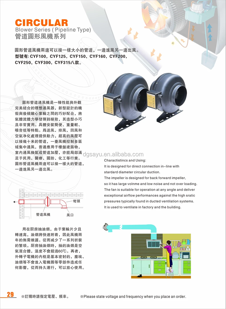 Duct Fan, Waterproof, EC-AC, IP55, 230VAC - detail 2