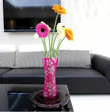 Wholesale high quality durable PVC plastic flower vase
