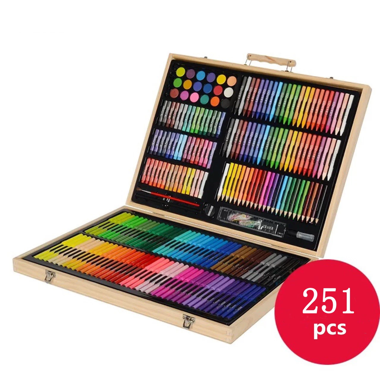 251pcs wooden box stationery painting gift art set, View 251pcs wooden