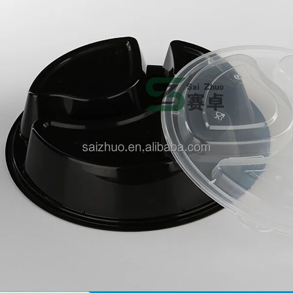 round 3 divided plastic food container disposable microwave safe