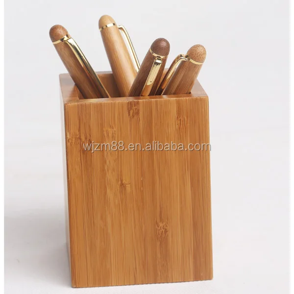Bamboo Pencil Holder,Custom Wooden Desktop Organizers Wholesale Buy