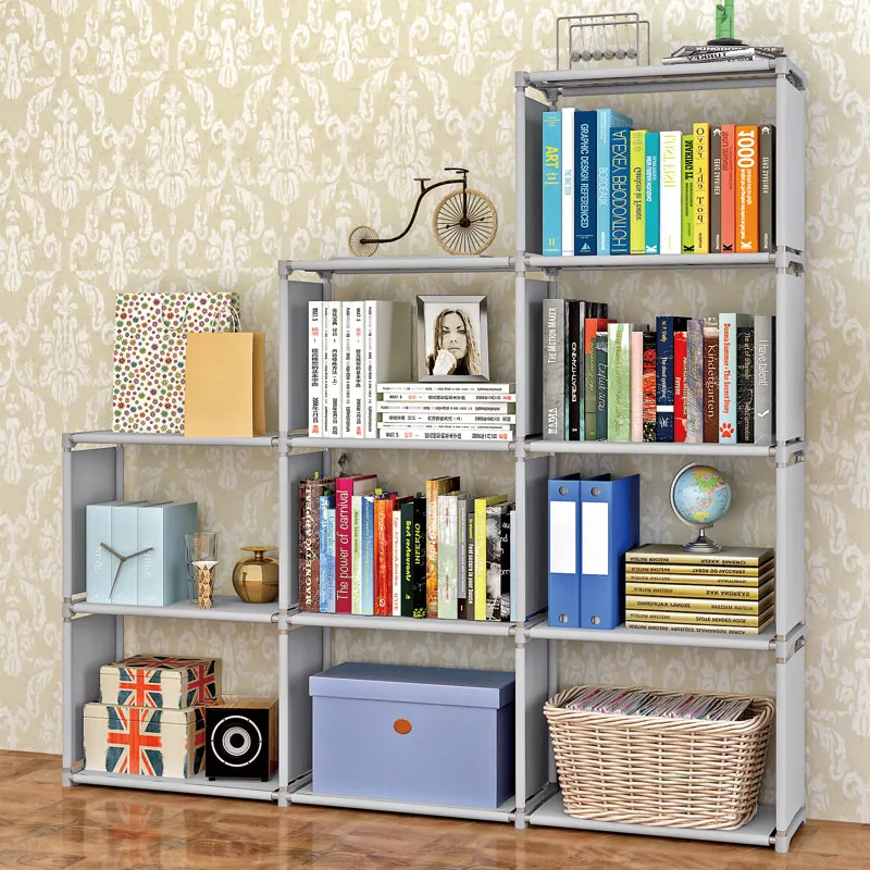 Movable Portable Non Woven Fabric Book Shelf/bookcase/storage