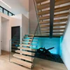 European style wood thread chaser set exterior straight staircase