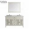 VAMA 60 inch wholesale carrara marble top double sink bathroom vanity combo 708060