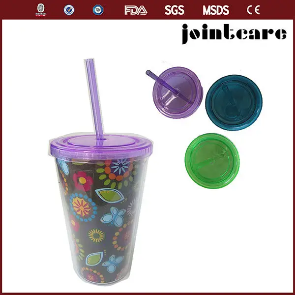 Hard Plastic Cup With Lid And Straw 16oz Reusable Plastic Cups Hard Plastic Cups With Straws