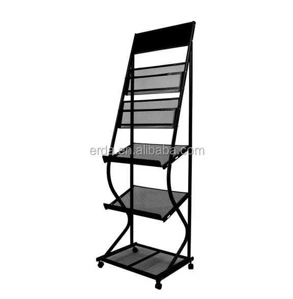 Newspaper Magazine Rack Holder Storage Stand Organizer Floor Display Shelff .jpg