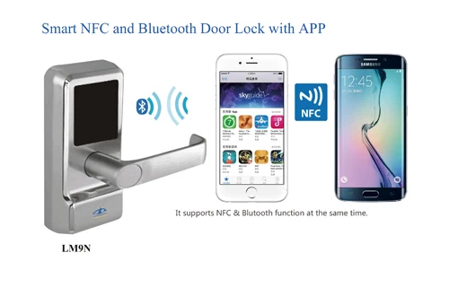 HFSecurity Free Software With NFC Hotel Using Cover Security Door Handle Lock