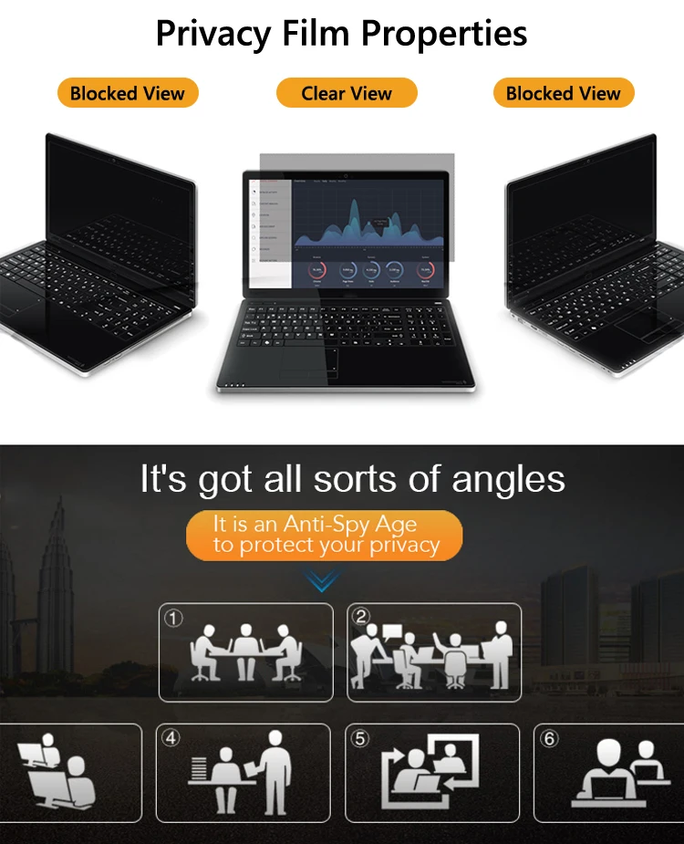 Privacy Filter Lcd Notebook Privacy Screen Protector Removable Laptop