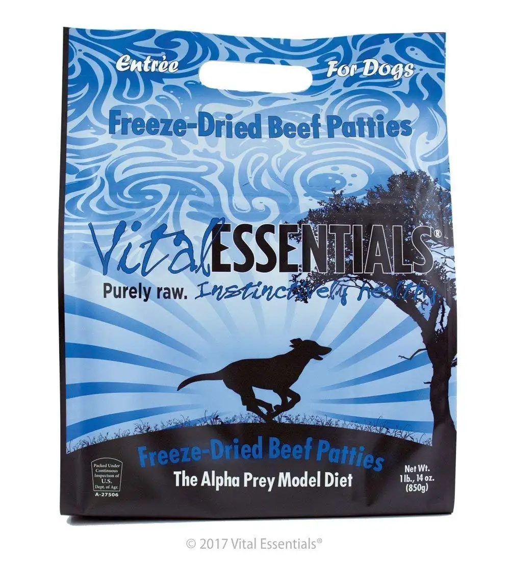 Vital Essentials Freeze-Dried Beef Patties Grain Free Limited Ingredient Raw Dog Food 1 Pound 14 Ounce Bag, Fast Delivery by Just Jak's Pet Market