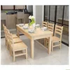 modern pine wood dining table set with 4 or 6chairs