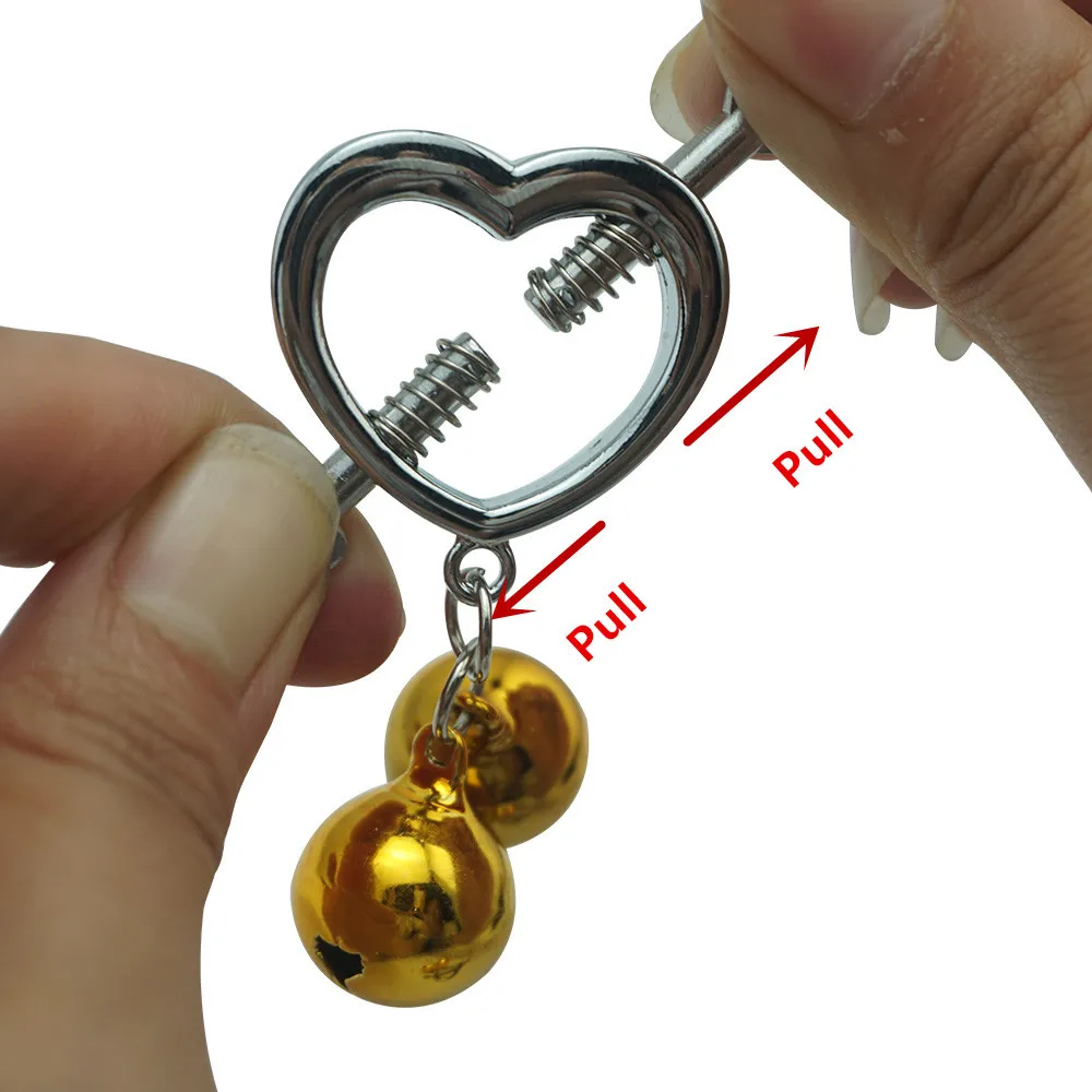 Funny Steel New Metal Nipple Clamp With Bell Breast Clip For Sex Toys