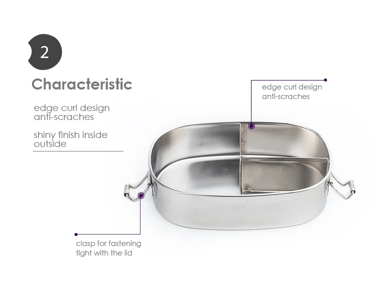 Kitchen Gadgets Stainless Steel Compartment Reusable Takeaway Student