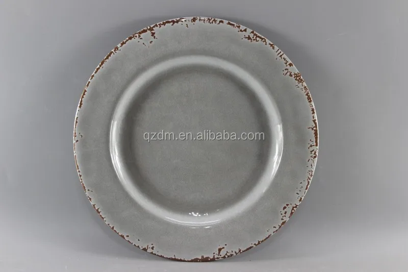 11"Rustic Melamine dinner plate Unbreakable Plate