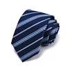 Good Quality Navy Blue Striped Design Silk Tie with Special Tipping