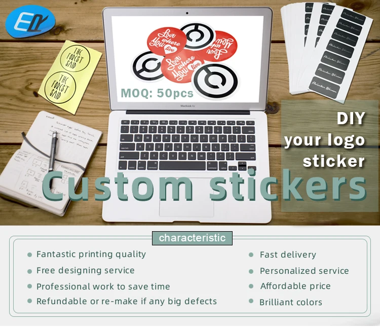 Printing Service Waterproof Personalised Custom Vinyl Stickers Cling Your Design 