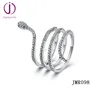 Shiny Silver Tone Clear signity Zircon Snake Wrapped Animal Custom Made Ring