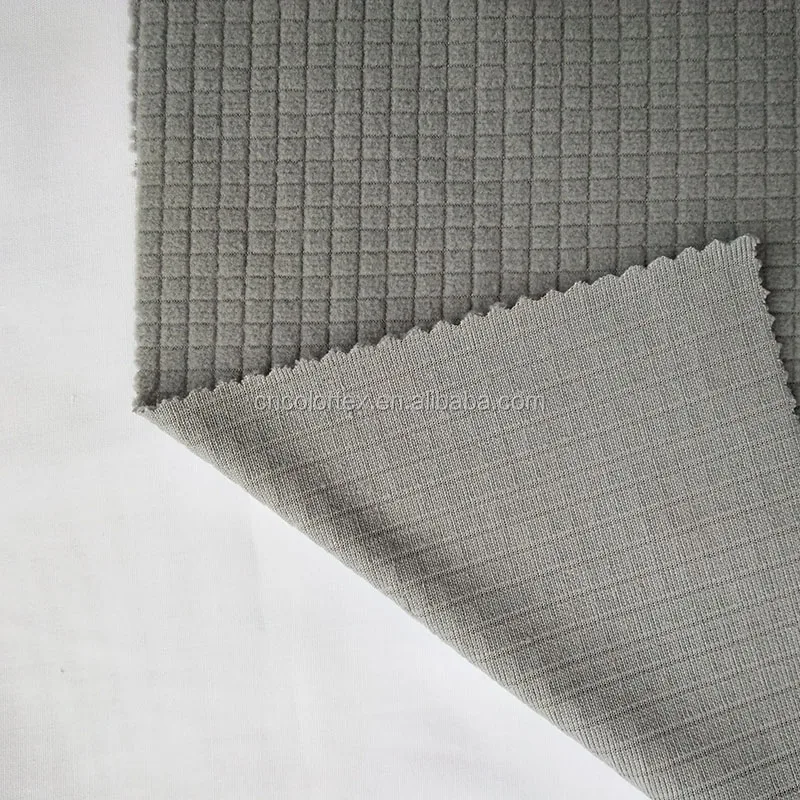 100polyester Single Side Ribstop Brushed Polar Fleece Embossed Stretch