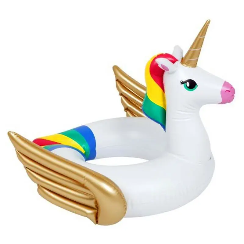 Anillo De Natación Inflable De Unicornio 76 Cm – Flotador De Piscina Con Diseño Fluorescente – PVC Grueso Antifugas – Ideal Para Niños De 6 A 12 Años – Juguete De Verano Para Playa Y Piscina